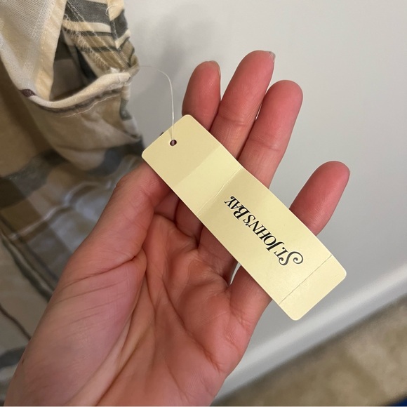 St. John's Bay Beige and Brown Plaid Shirt Minimalist Classic Western - Picture 6 of 8